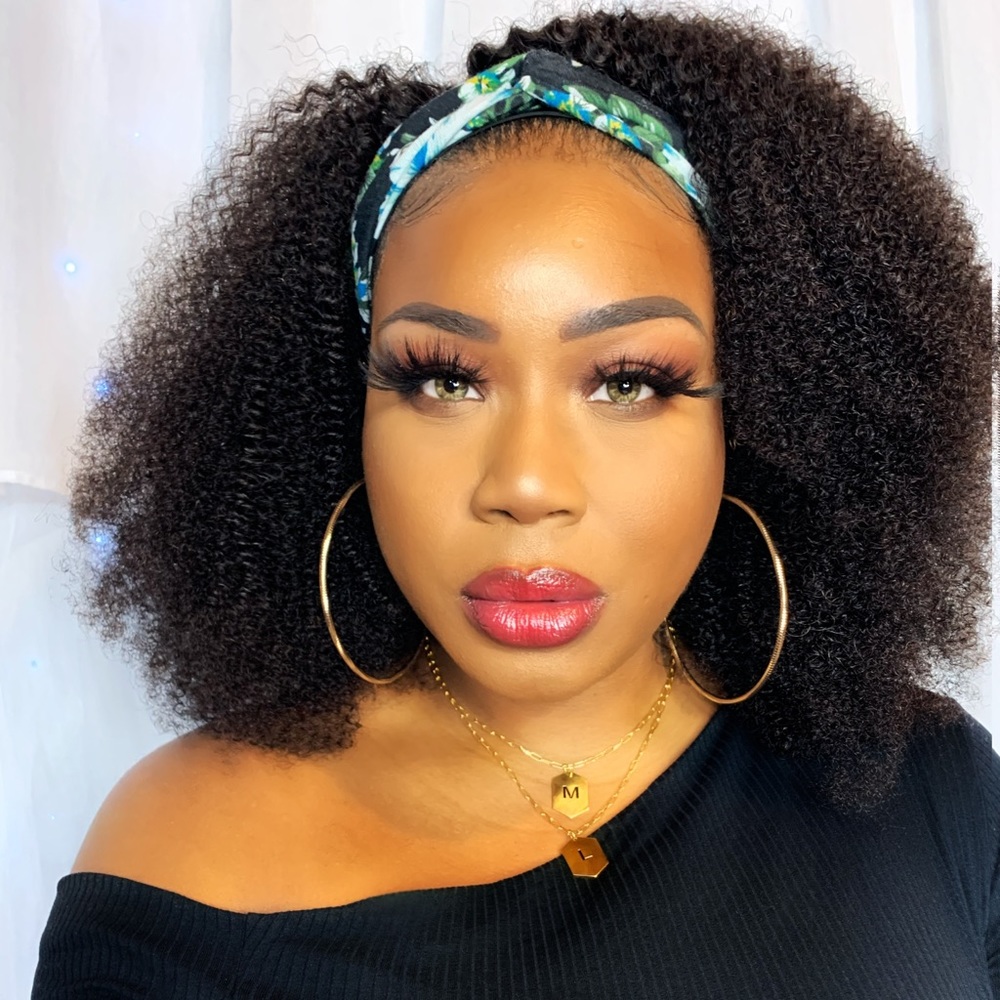 🚫SOLD🚫 Kinky Curly Natural Virgin Hair Headband - Picture 2 of 10